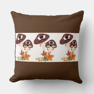 MUSHROOM FRIENDS THROW PILLOW