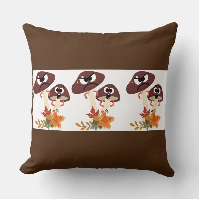 MUSHROOM FRIENDS    THROW PILLOW (Front)