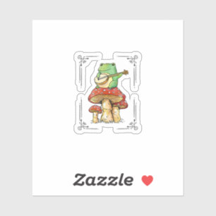 Mushroom Frog Goblincore Mycology Artistic Design