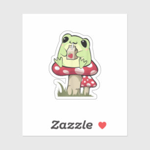 Mushroom Frog Goblincore Mycology Creative Style