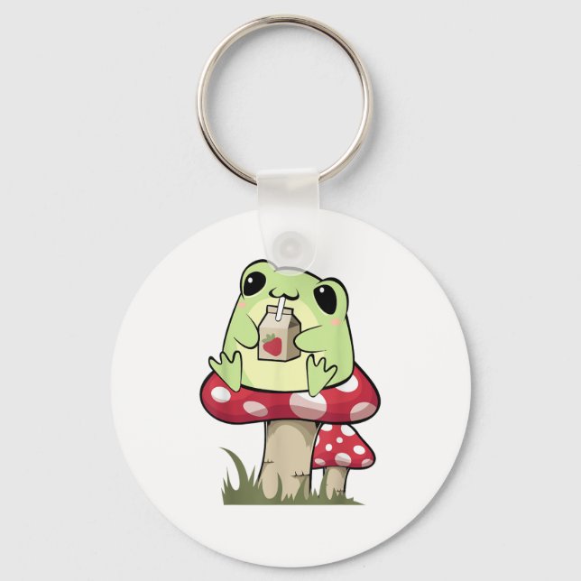 Mushroom Frog Goblincore Mycology Creative Style Keychain (Front)