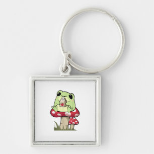 Mushroom Frog Goblincore Mycology Creative Style Keychain