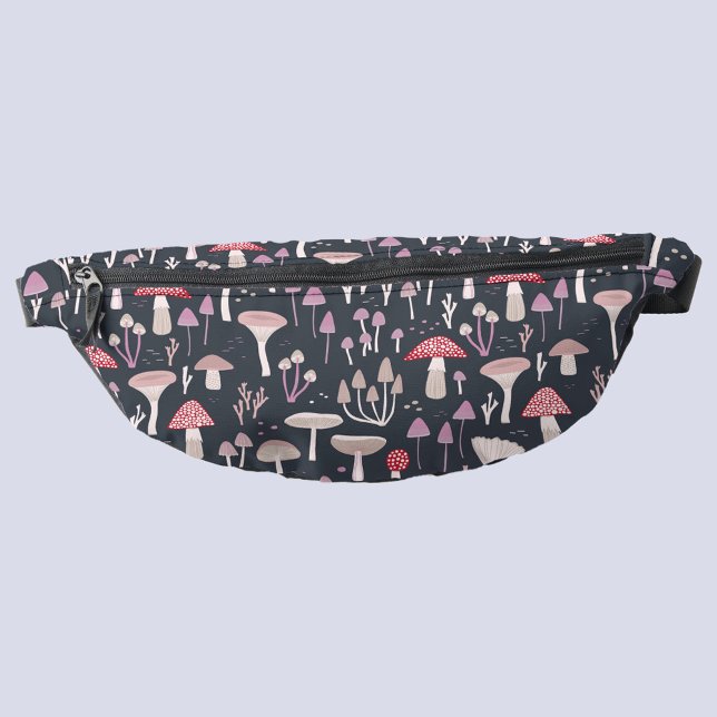 Mushroom Fungi and Toadstool Fanny Pack (Mushroom fungi toadstool pattern dark fanny pack)