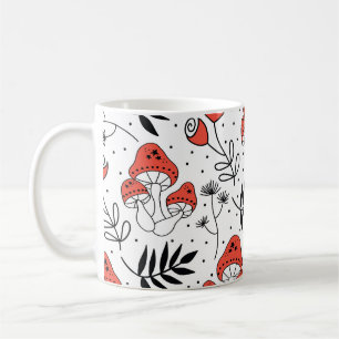 Mushroom Fungi: Nature Line Art Coffee Mug