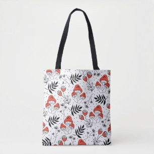 Mushroom Fungi: Nature Line Art Tote Bag