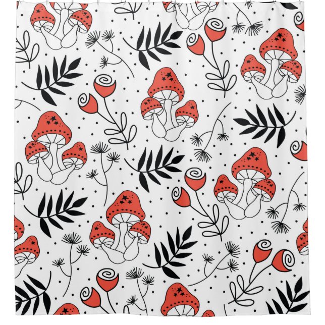 Mushroom fungi seamless vintage repeat pattern. Li (Front)