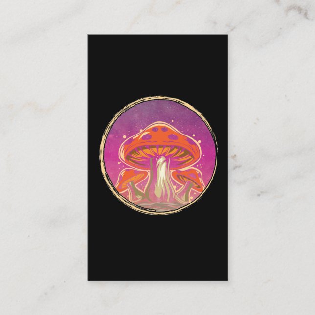 Mushroom Galaxy Psychedelic Graphic Business Card (Front)