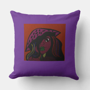 Mushroom Girl Throw Pillow