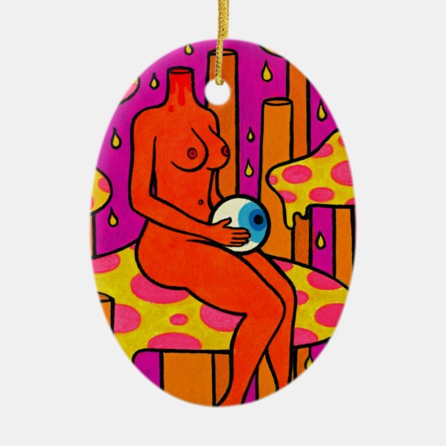 Mushroom Gloom #1 Ceramic Ornament (Front)