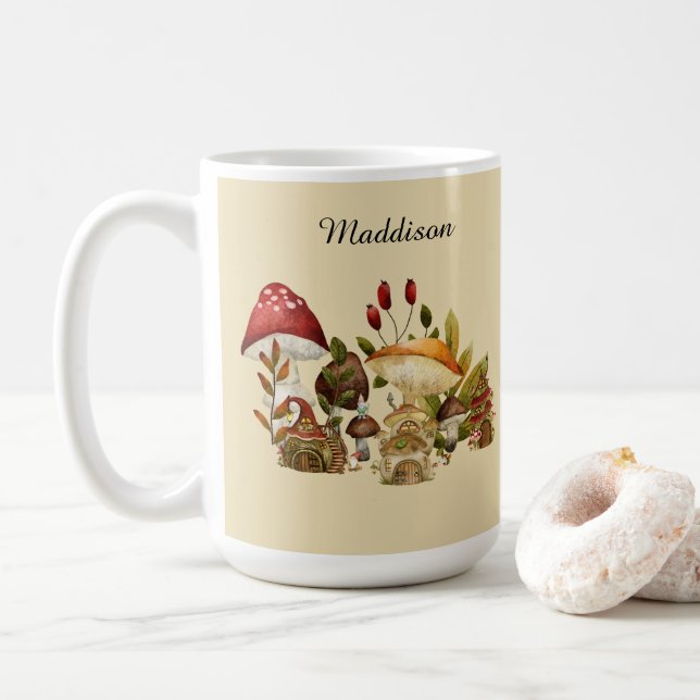 Mushroom Gnomes Enchantment Coffee Mug (With Donut)