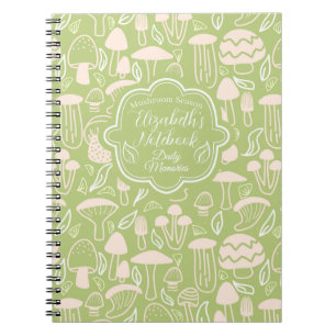 Mushroom Green Cream Notebook