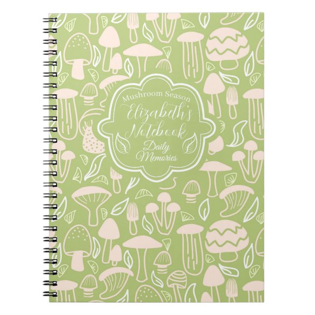 Mushroom Green Cream Notebook (Front)