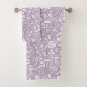 Mushroom Grey Cream Bath Towel Set