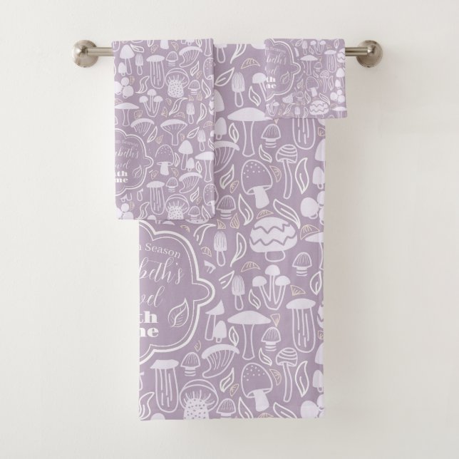 Mushroom Grey Cream Bath Towel Set (Insitu)