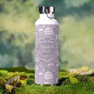 Mushroom Grey Cream Cooler Water Bottle