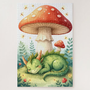 Mushroom Grove Dragon Nap Jigsaw Puzzle