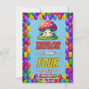 Mushroom Guardian Personalized Birthday Invite