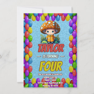 Mushroom Guardian Personalized Birthday Invite