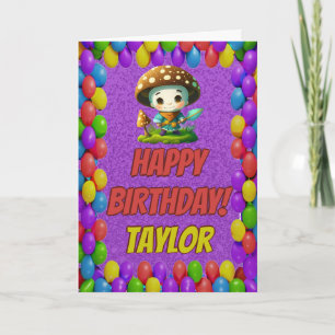 Mushroom Guardian Personalized Greeting Birthday Card