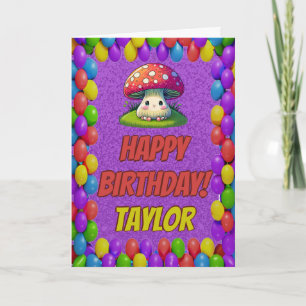 Mushroom Guardian Personalized Greeting Birthday Card