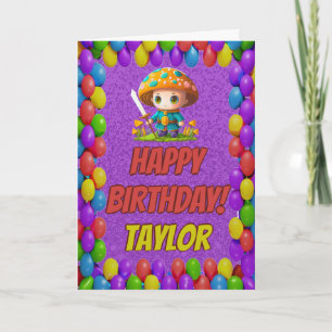 Mushroom Guardian Personalized Greeting Birthday Card