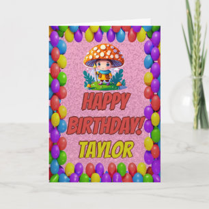 Mushroom Guardian Personalized Greeting Birthday Card