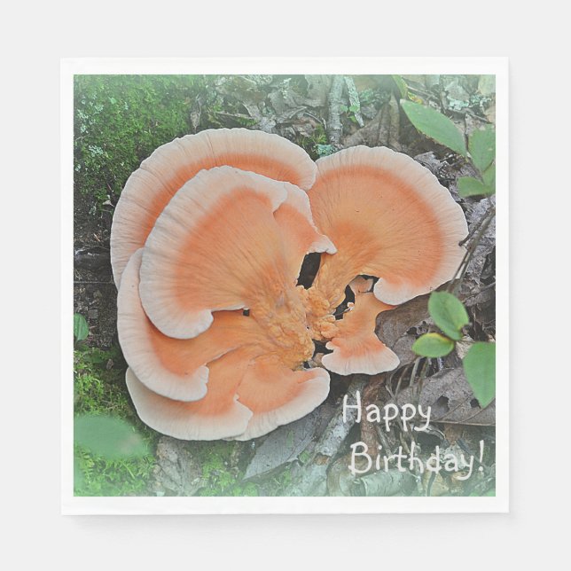 Mushroom Happy Birthday Napkin (Front)