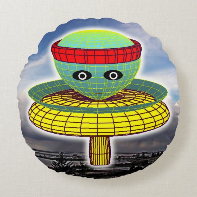 Mushroom Head  Round Pillow (Front)