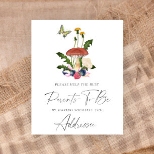 Mushroom Help the Busy Parents-to-Be Addressee Poster