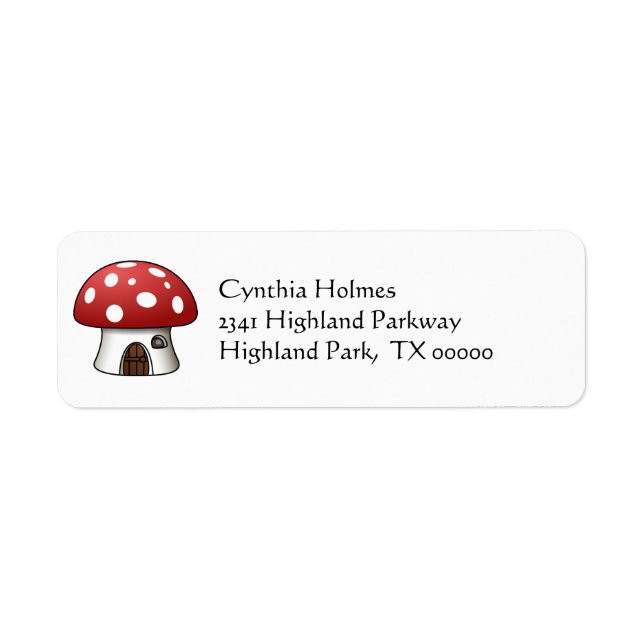 Mushroom House Address Labels (Front)