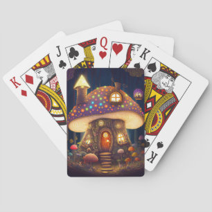 Mushroom House Fantasy Art Playing Cards
