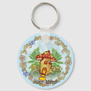 Mushroom House  Keychain