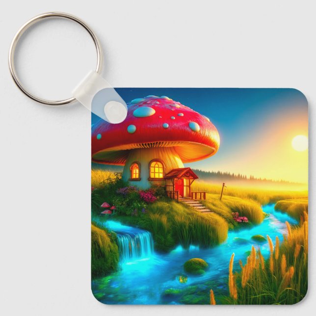 Mushroom House Keychain (Front)