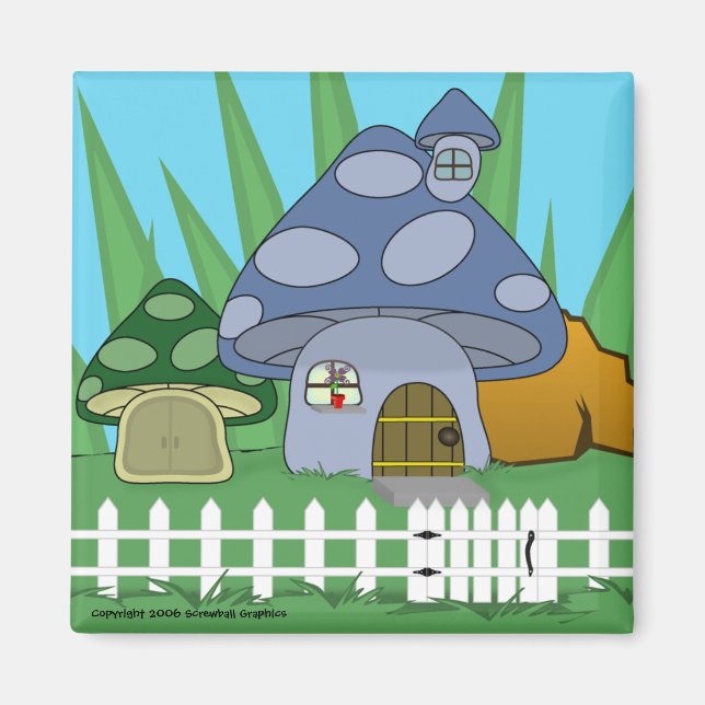 Mushroom House Magnet (Front)
