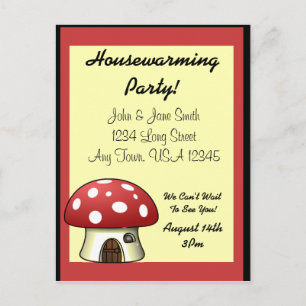 Mushroom House Warming Announcement Postcard