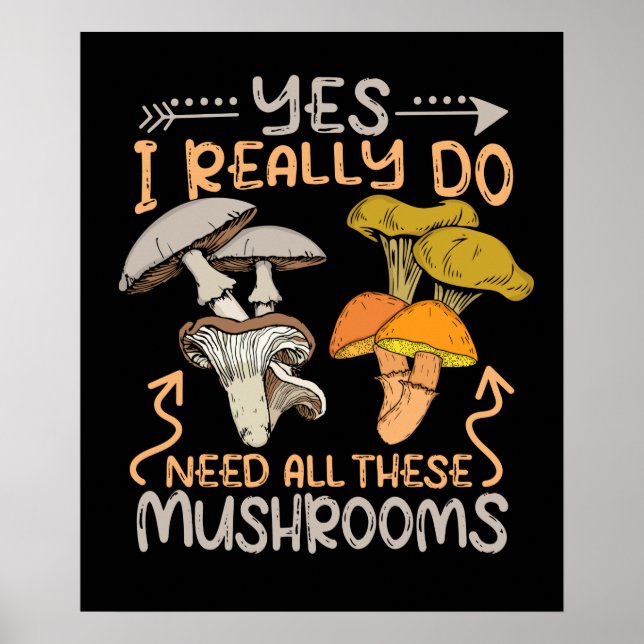 Mushroom Hunter Men Fungi Foraging Morels Mushroom Poster (Front)