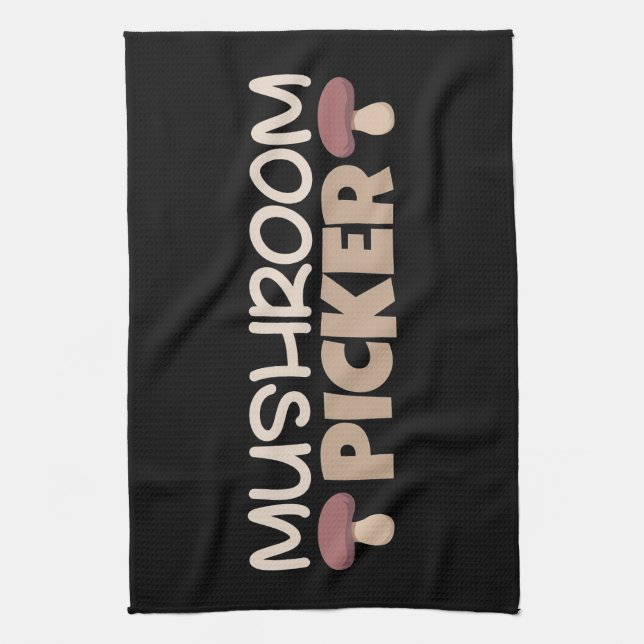 Mushroom Hunter Mushroom Picker Kitchen Towel (Vertical)