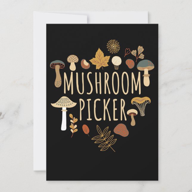 Mushroom Hunter Mushrooms Picker Thank You Card (Front)