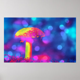 Mushroom in Lights Poster
