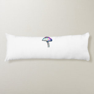 Mushroom in white Trippy Psychedelic Colours Body Pillow