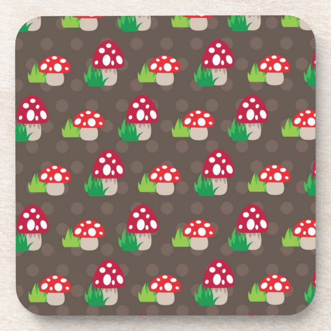 mushroom kids pattern coaster (Front)