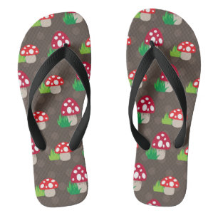 mushroom kids pattern flip flops