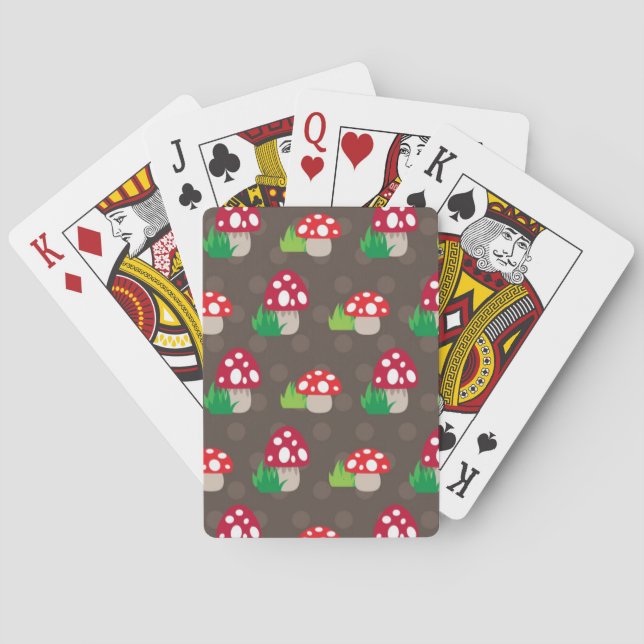 mushroom kids pattern playing cards (Back)