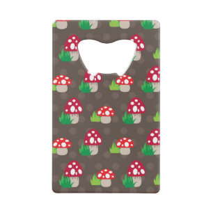 mushroom kids pattern wallet bottle opener