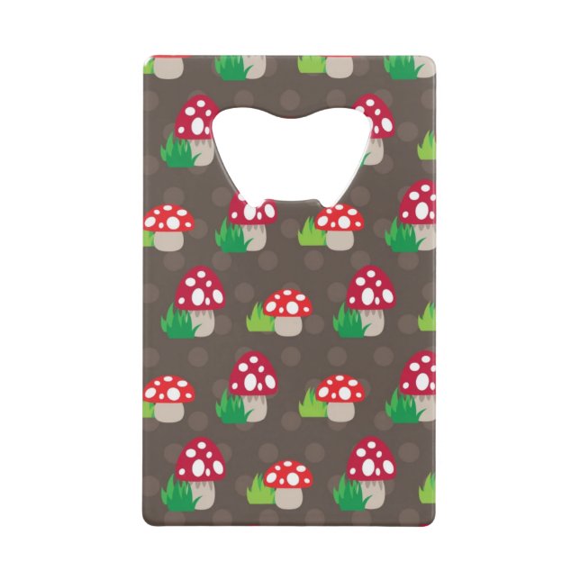 mushroom kids pattern wallet bottle opener (Front)