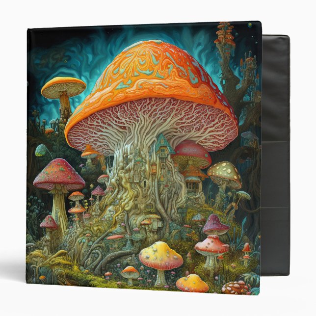 Mushroom Landscape Surreal Fantasy Art Binder (Front/Inside)