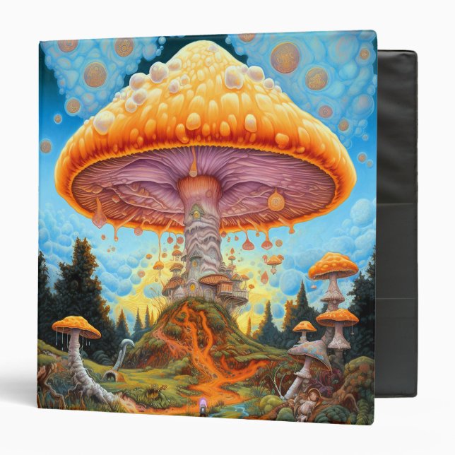 Mushroom Landscape Surreal Fantasy Art Binder (Front/Inside)