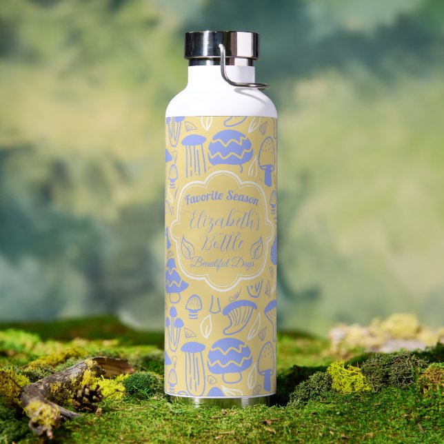 Mushroom Lavender Cream Cooler Water Bottle (Outdoor)