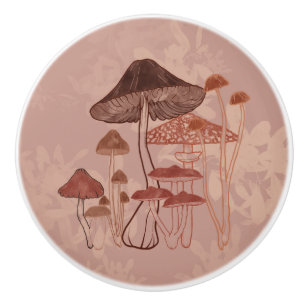 Mushroom Love Ceramic Knob