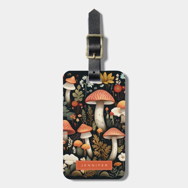 Mushroom Luggage Tag (Front Vertical)